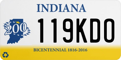 IN license plate 119KDO