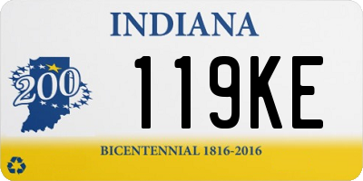 IN license plate 119KE