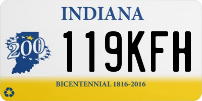 IN license plate 119KFH