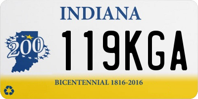 IN license plate 119KGA