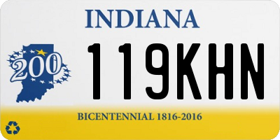 IN license plate 119KHN