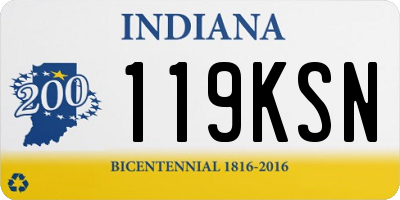 IN license plate 119KSN
