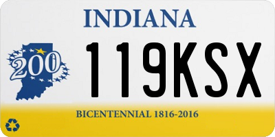 IN license plate 119KSX
