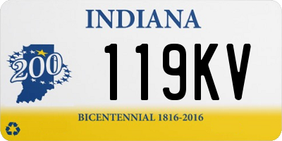 IN license plate 119KV