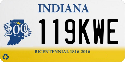 IN license plate 119KWE