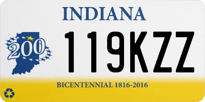 IN license plate 119KZZ