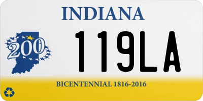 IN license plate 119LA