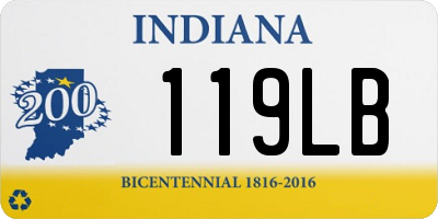 IN license plate 119LB