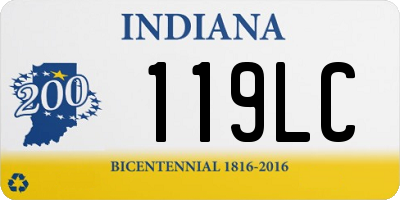 IN license plate 119LC