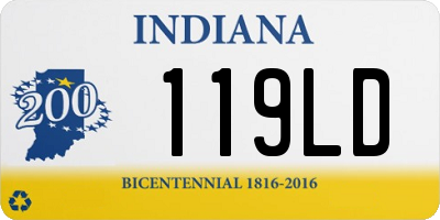 IN license plate 119LD