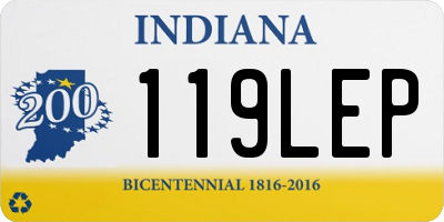IN license plate 119LEP
