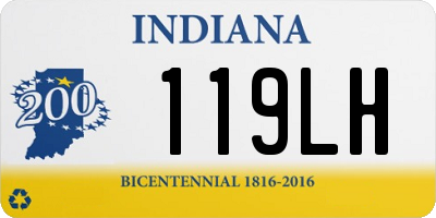 IN license plate 119LH