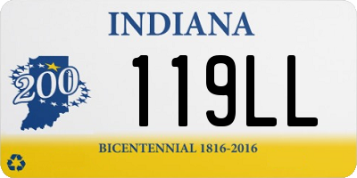 IN license plate 119LL