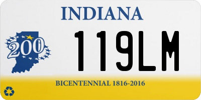 IN license plate 119LM