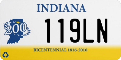 IN license plate 119LN