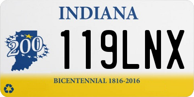 IN license plate 119LNX