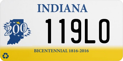 IN license plate 119LO