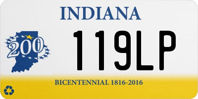 IN license plate 119LP