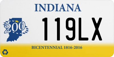 IN license plate 119LX