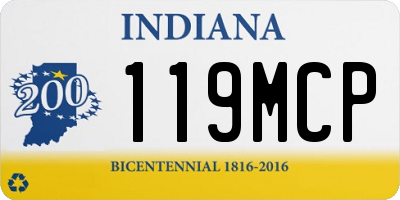 IN license plate 119MCP