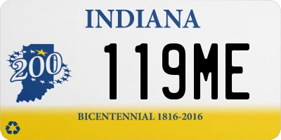 IN license plate 119ME