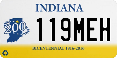IN license plate 119MEH