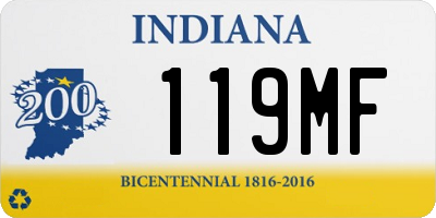 IN license plate 119MF