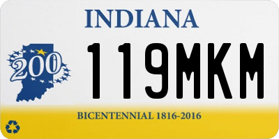 IN license plate 119MKM
