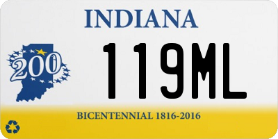 IN license plate 119ML