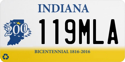 IN license plate 119MLA