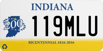 IN license plate 119MLU