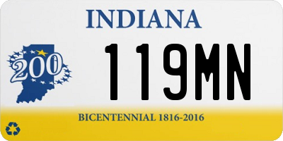IN license plate 119MN