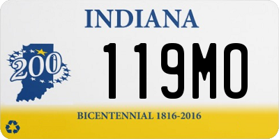 IN license plate 119MO