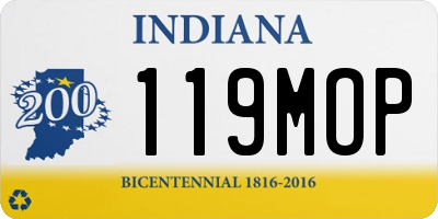 IN license plate 119MOP