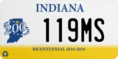 IN license plate 119MS