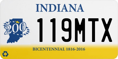 IN license plate 119MTX
