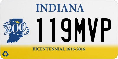 IN license plate 119MVP