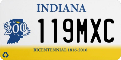 IN license plate 119MXC