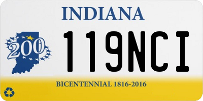 IN license plate 119NCI