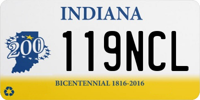 IN license plate 119NCL