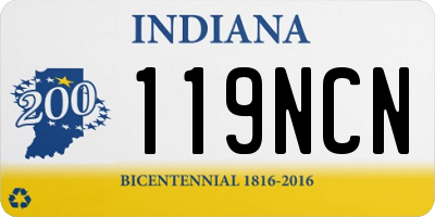 IN license plate 119NCN