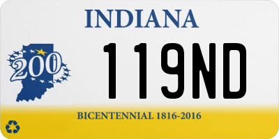 IN license plate 119ND