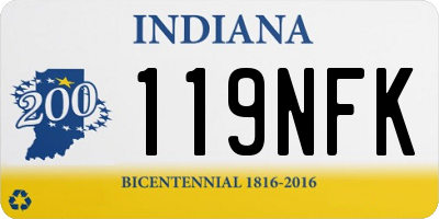 IN license plate 119NFK