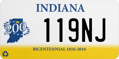 IN license plate 119NJ