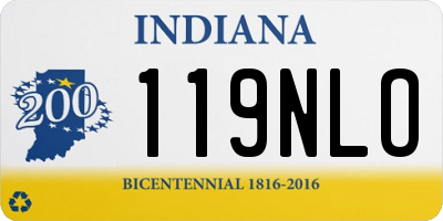 IN license plate 119NLO