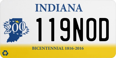 IN license plate 119NOD