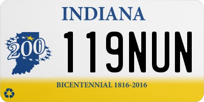 IN license plate 119NUN
