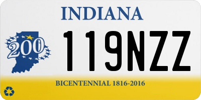 IN license plate 119NZZ