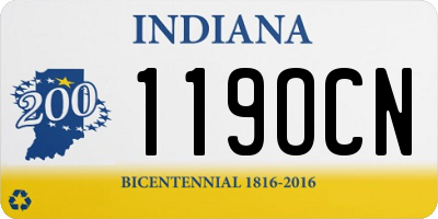 IN license plate 119OCN