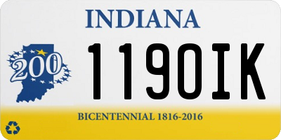 IN license plate 119OIK